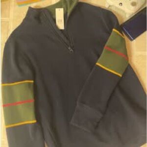 Men's Gray and Green Sweater